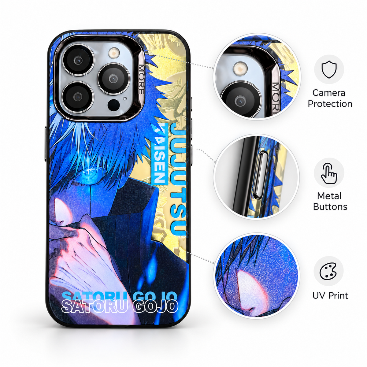 Gojo Satoru Blue Eye Anime Case - iPhone 15 Pro