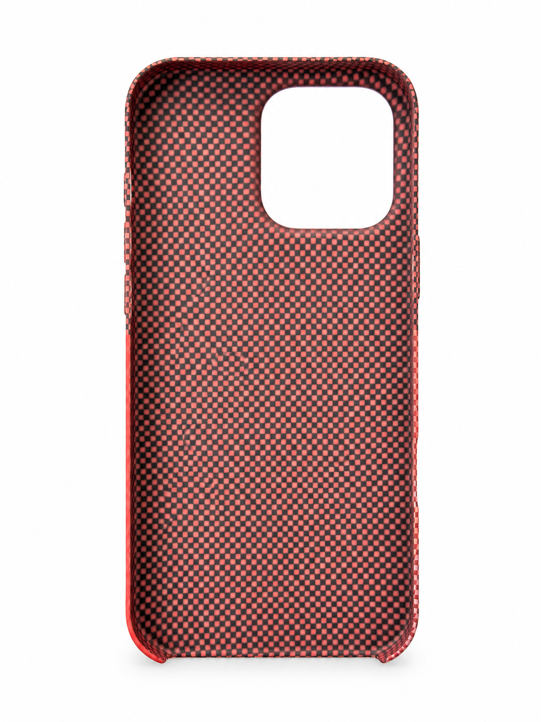 iPhone 15 Pro Max Red Block Carbon Fiber Case