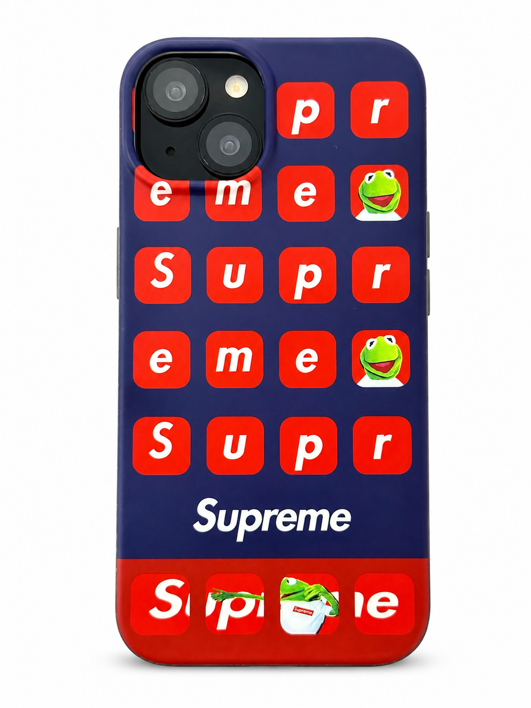 Supreme Frog Graphic iPhone 14 Case – Navy Blue & Red
