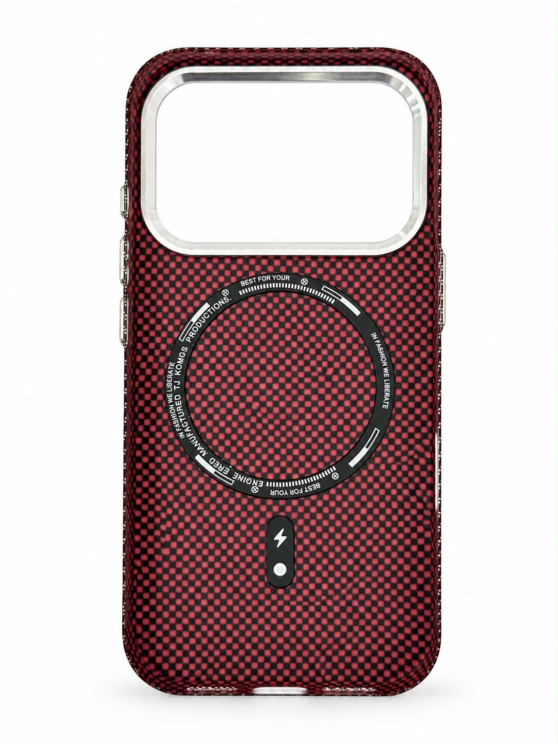 iPhone 17 Pro Carbon Fibre Teal Grid Case