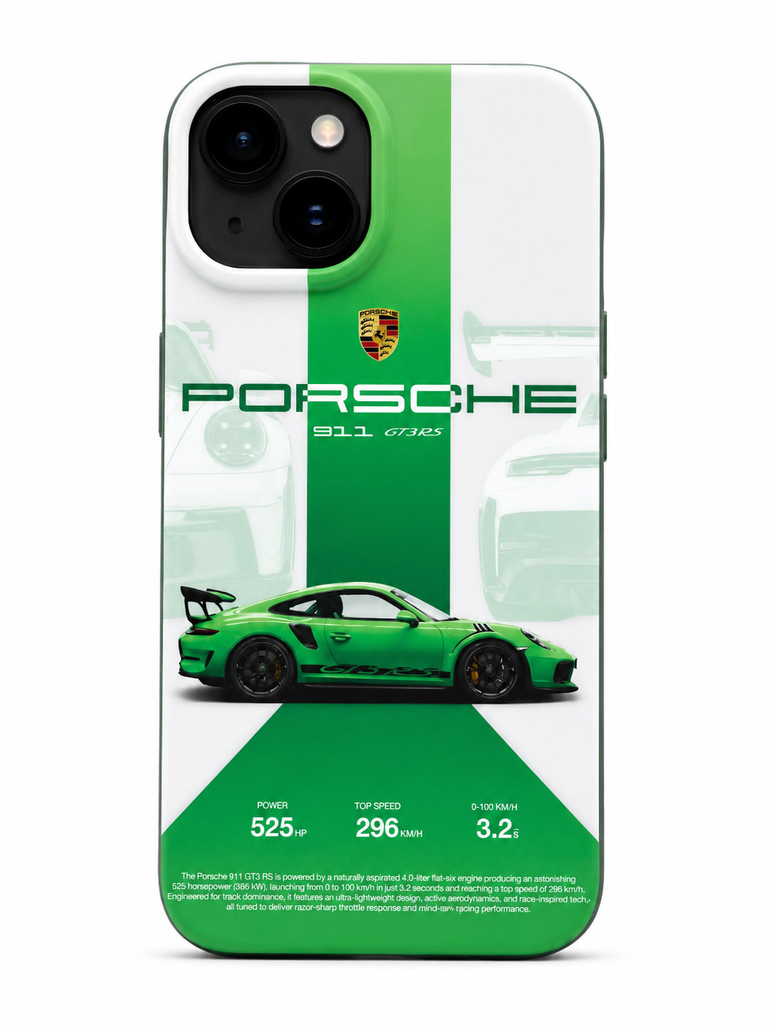 Green Supercar Racing iPhone 14 Case – GT3 RS Inspired Design