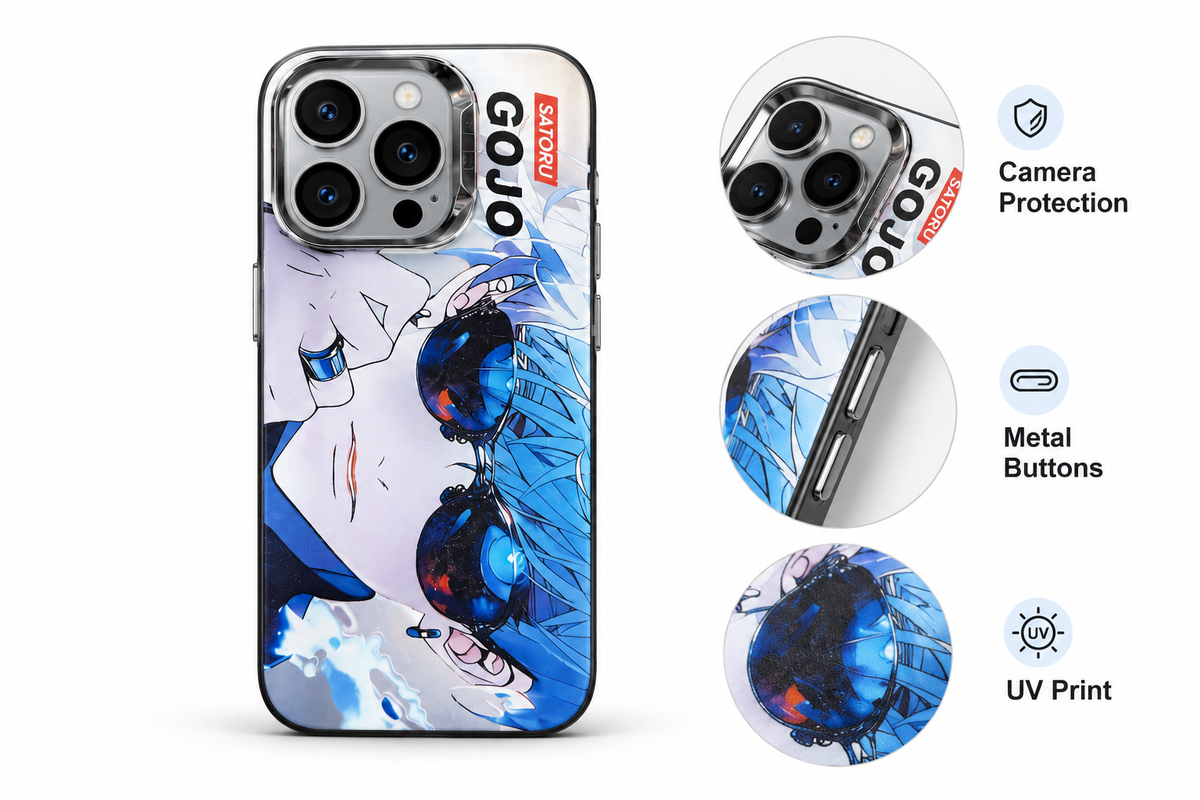 Gojo Satoru Blue Sunglasses Anime Case - iPhone 15 Pro