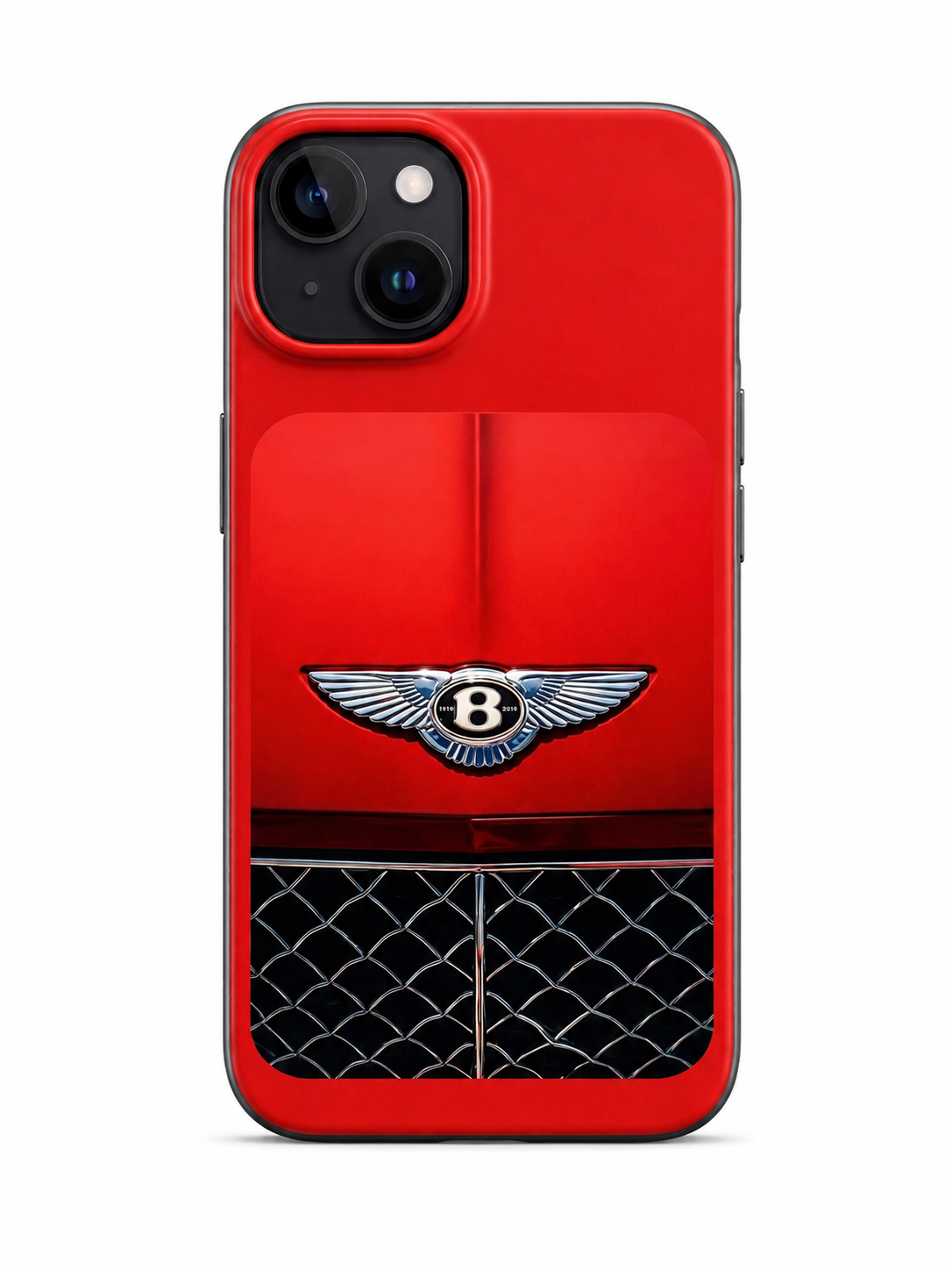 Red Luxury Car-Inspired iPhone 14 Case – Winged Emblem Design