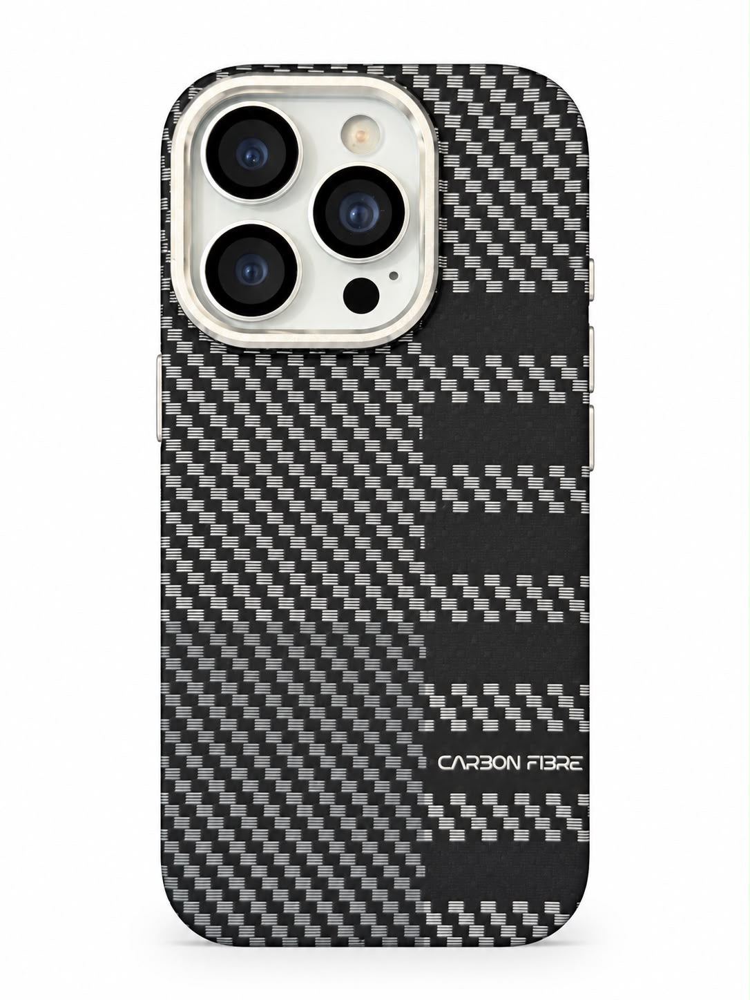 iPhone 16 Pro black carbon fiber weave phone case