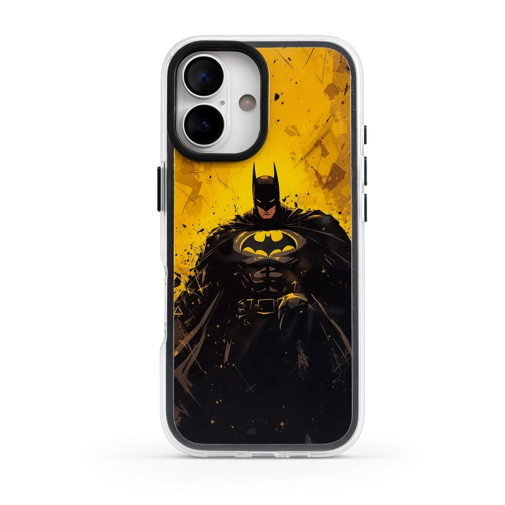 iPhone 17 Batman yellow character phone case