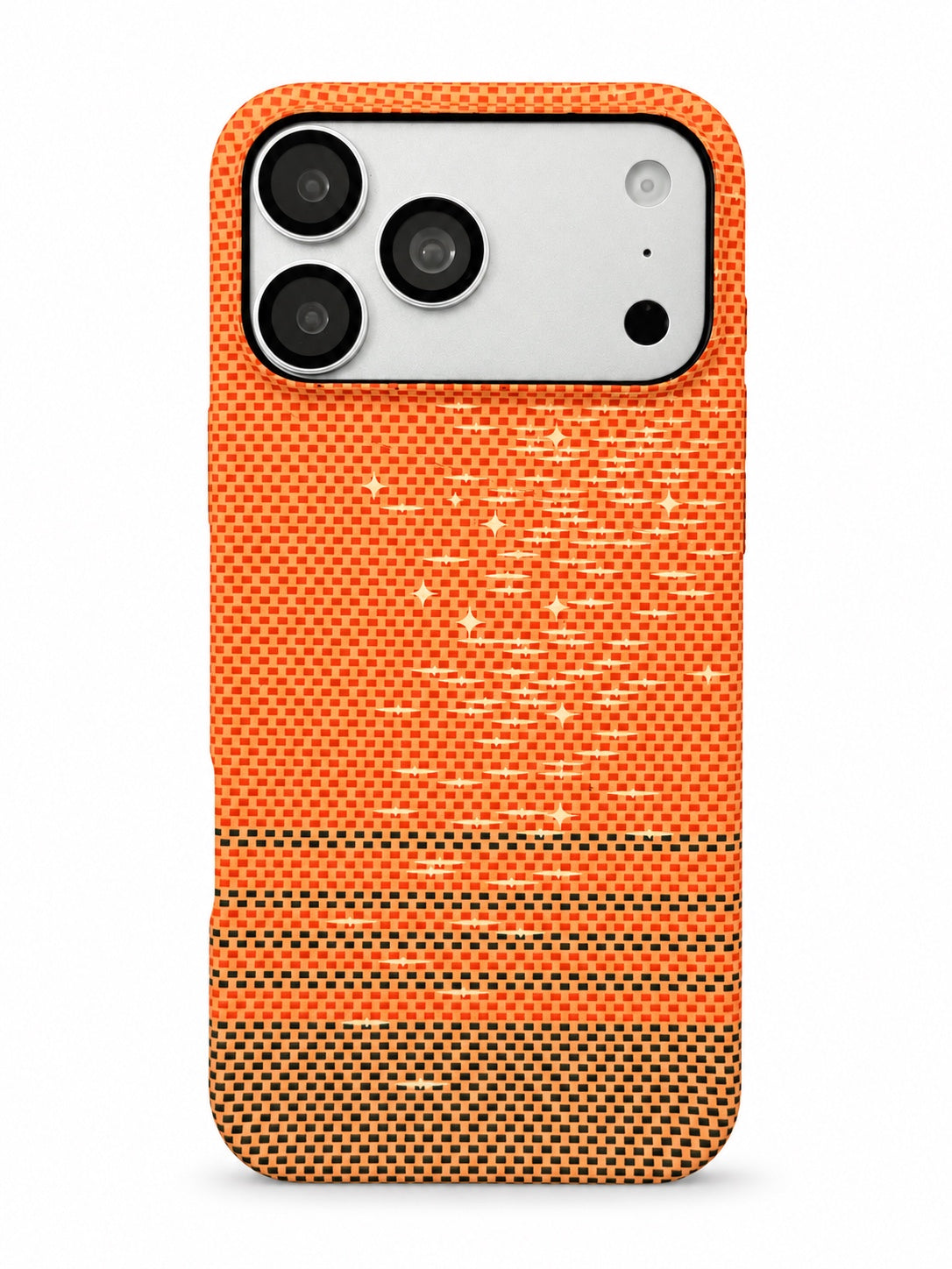 iPhone 17 Pro Max orange stripe weave phone case