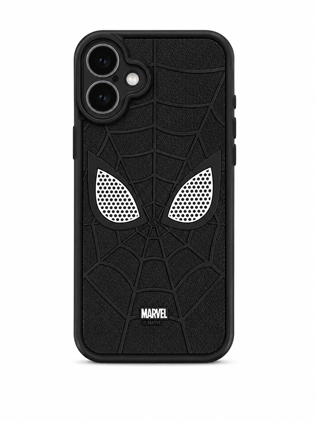 Spider-Man Black Web Textured Case for iPhone 16 Plus