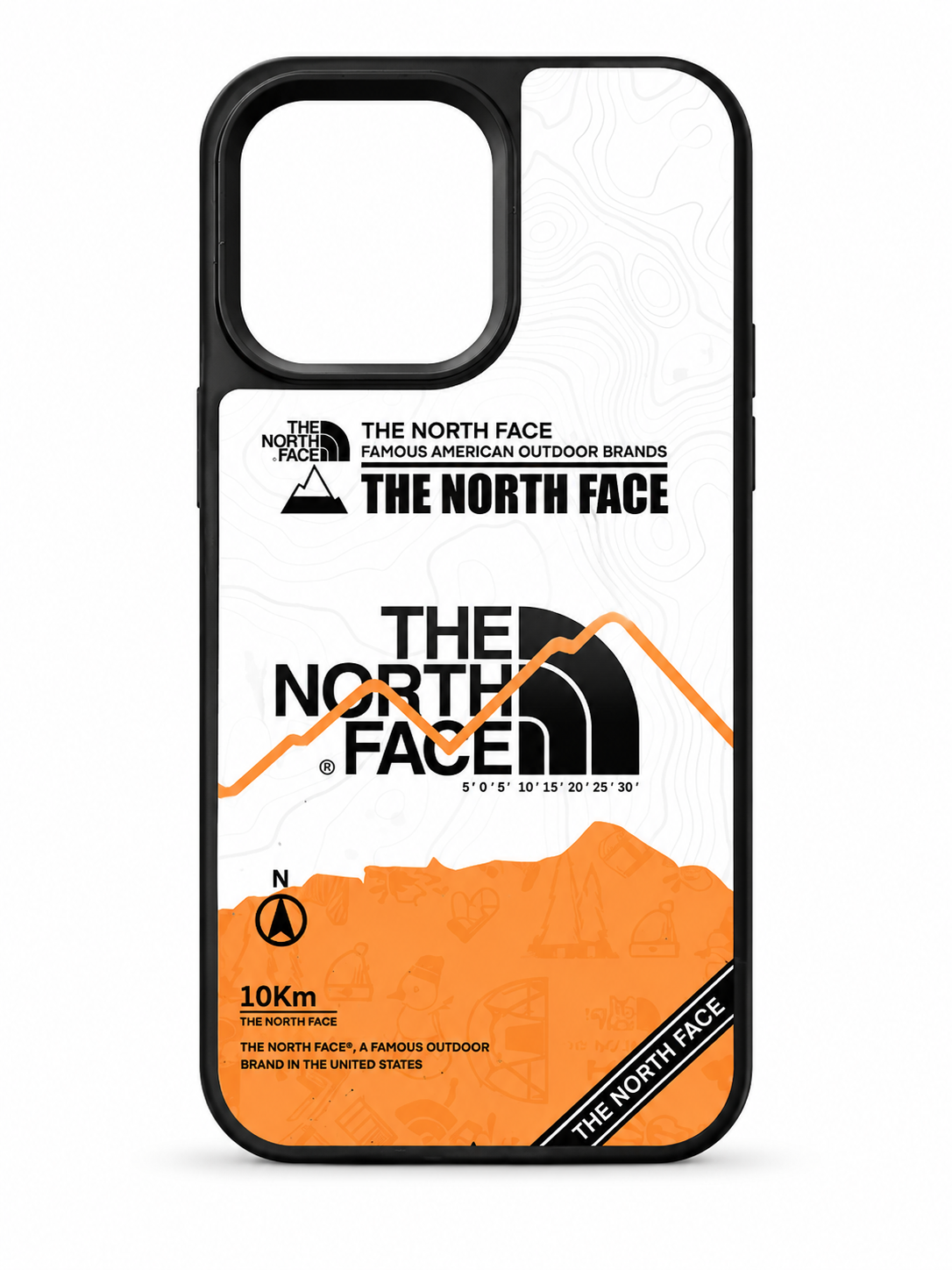 The North Face Outdoor Adventure Case for iPhone 15 pro max – Orange & White