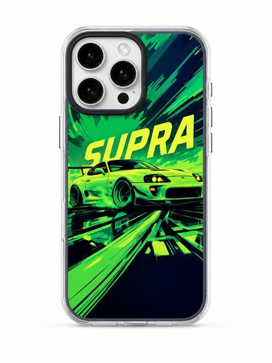 Supra Inspired Neon Racing Clear Case for iPhone – Sports Car Shockproof Cover
