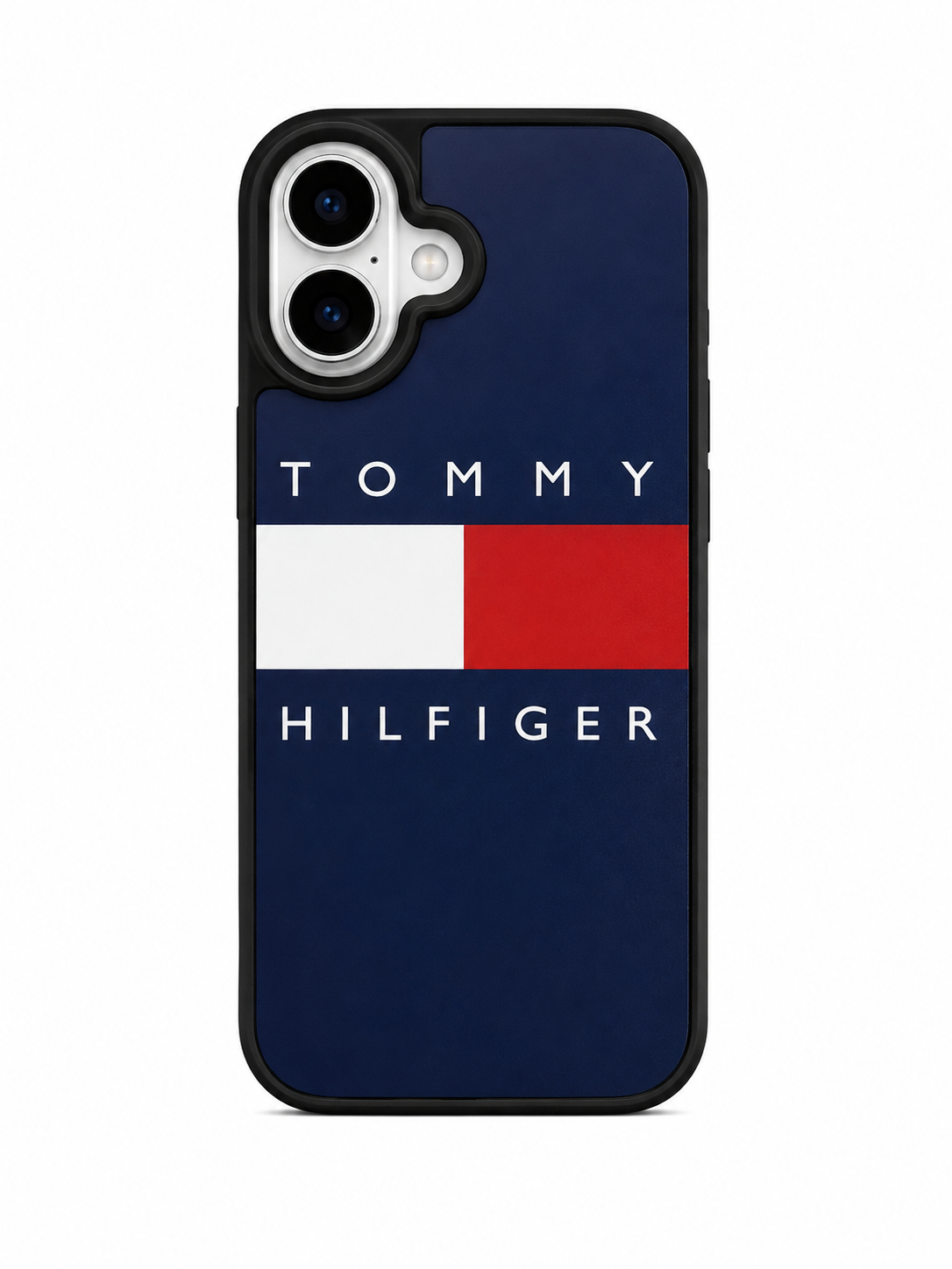 Tommy Hilfiger Navy Blue Logo Case for iPhone 16