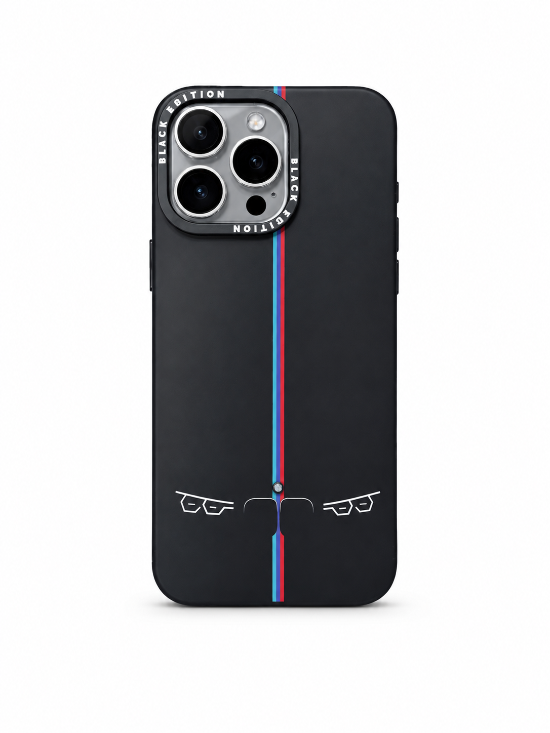 BMW M Stripe Black Case for iPhone 15 Pro Max