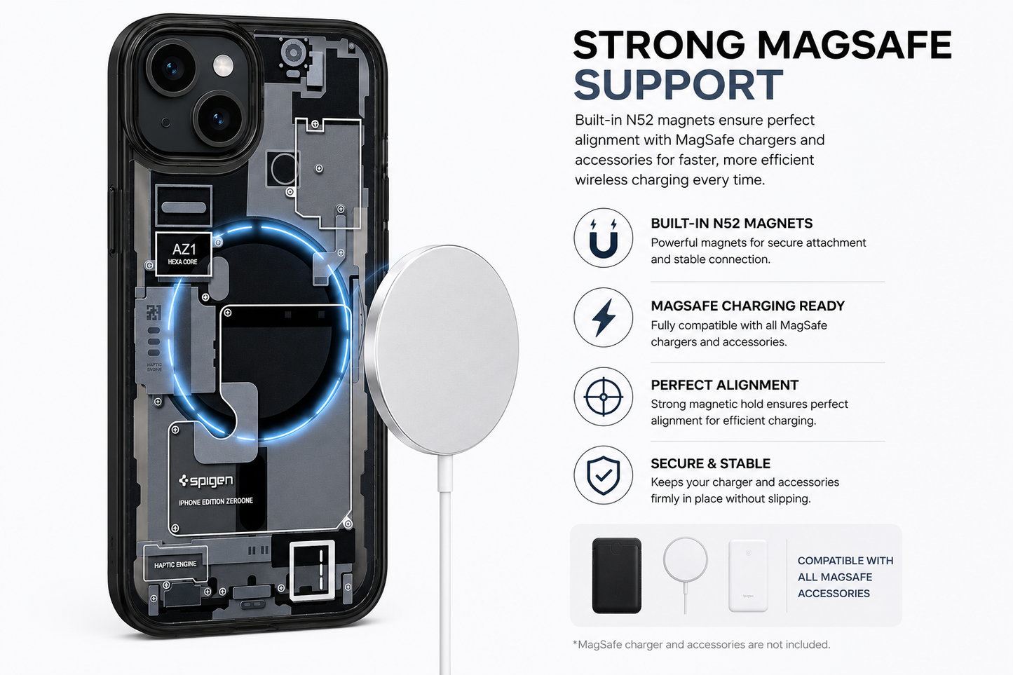 Zero One Magnetic Tech Case with MagSafe Support – iPhone 15