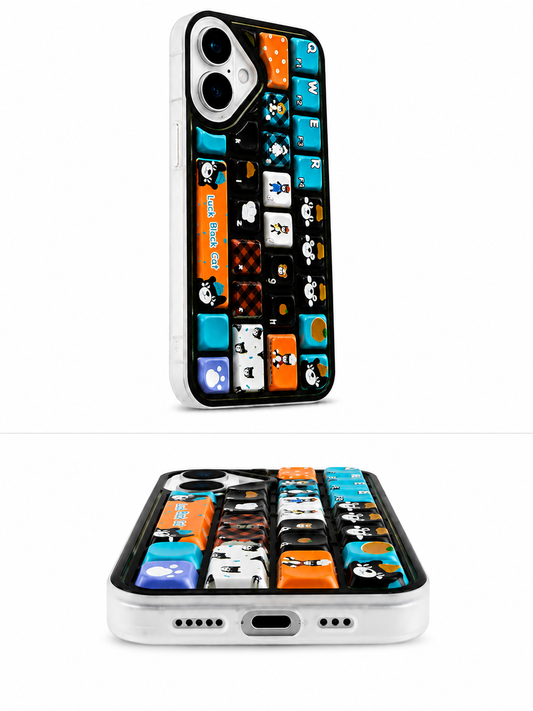 3D Keyboard Cartoon Protective Case for iphone 16