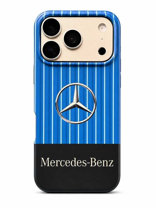 Blue & Black Mercedes-Benz Inspired iPhone 17 Pro Phone Case – Premium Matte Case