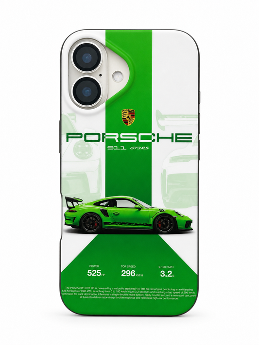 Green Porsche 911 GT3 RS-Inspired iPhone 16 Case – Performance Racing Edition