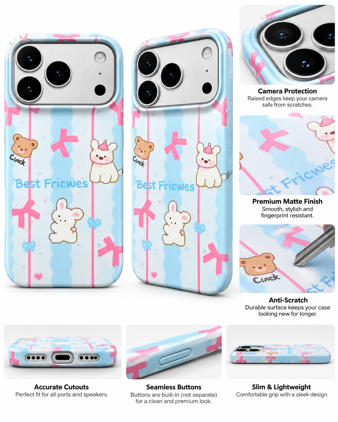 Pastel Best Friends Printed Ladies Case for iPhone 17 Pro