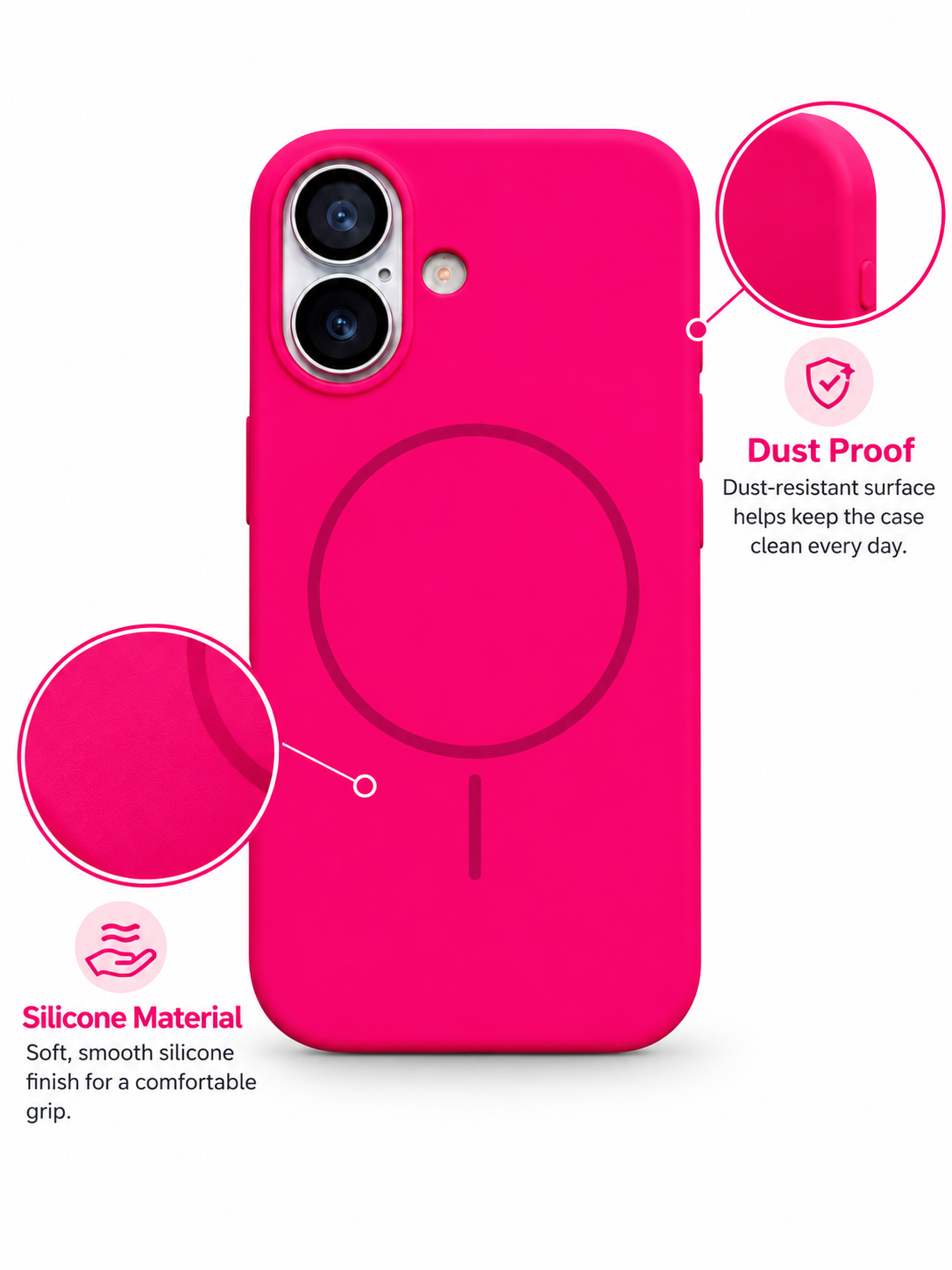 iPhone 17 Hot Pink MagSafe Case
