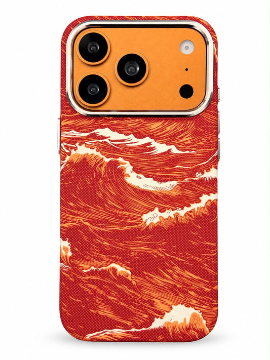 iPhone 17 Pro Carbon Fibre Red Wave Case