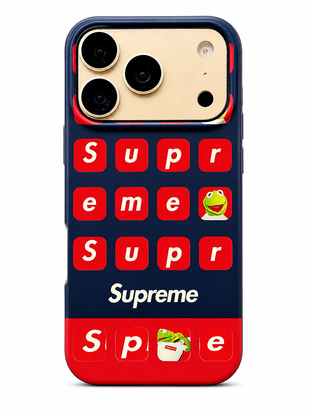 Navy Blue & Red Frog Graphic iPhone 17 Pro Max Phone Case – Premium Matte Case