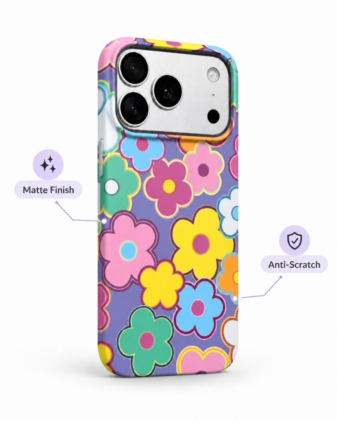 Retro Pop Floral Printed Ladies Case for iPhone 17 Pro