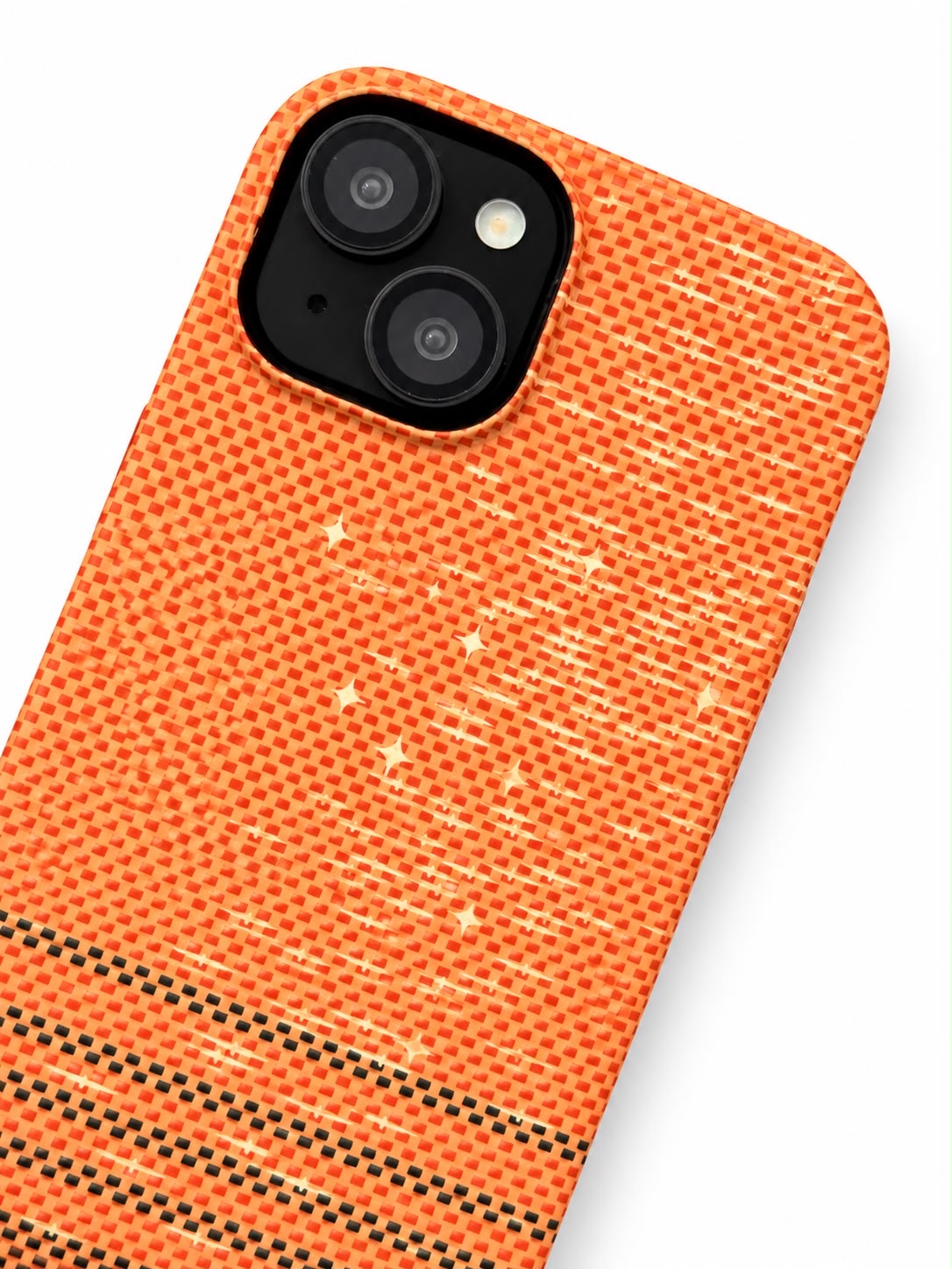 iPhone 13 Carbon Fibre Case - Orange Gradient