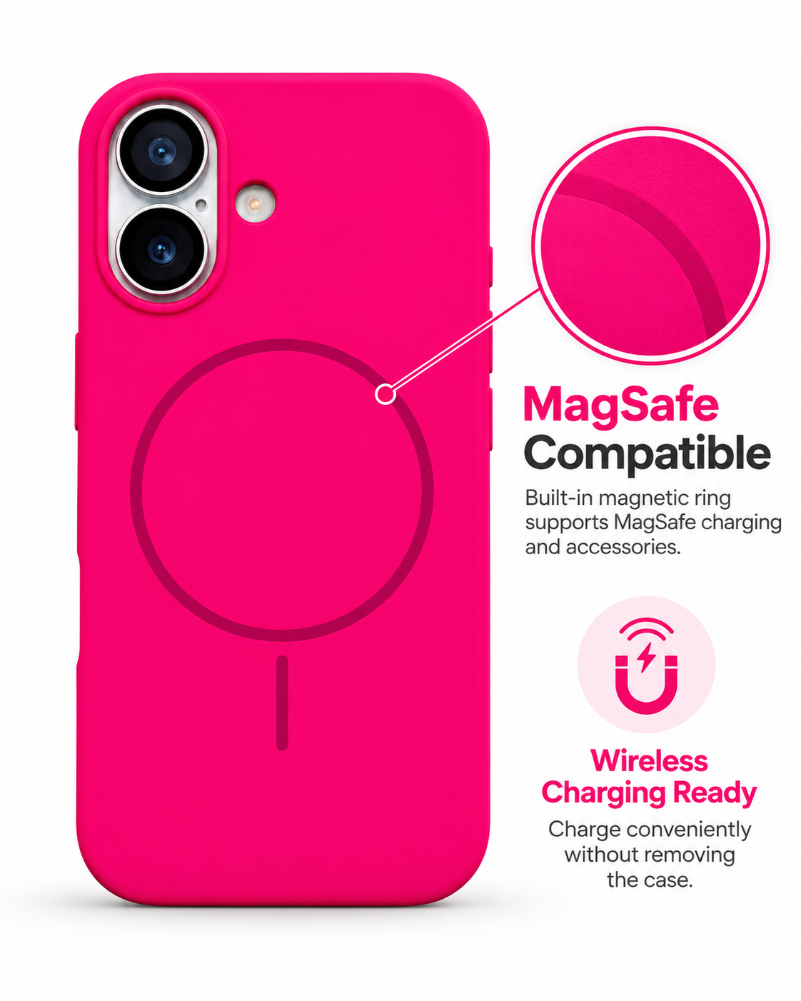 iPhone 17 Hot Pink MagSafe Case