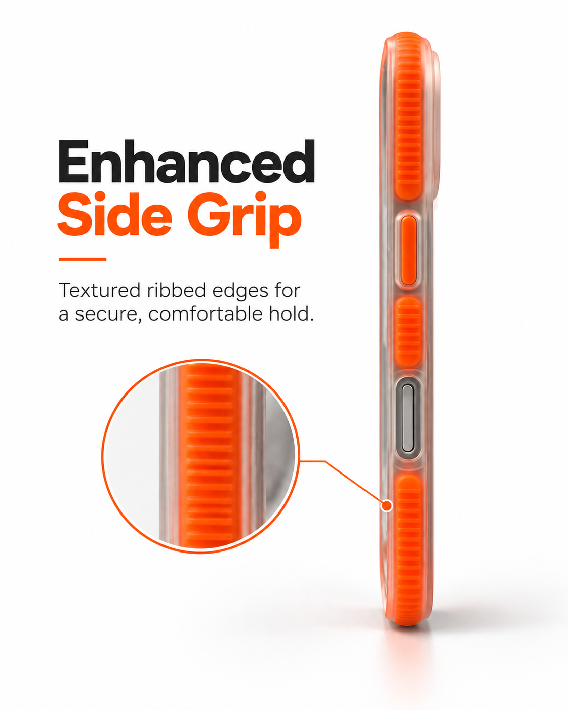Clear Orange Bumper Case for iPhone 16 Pro