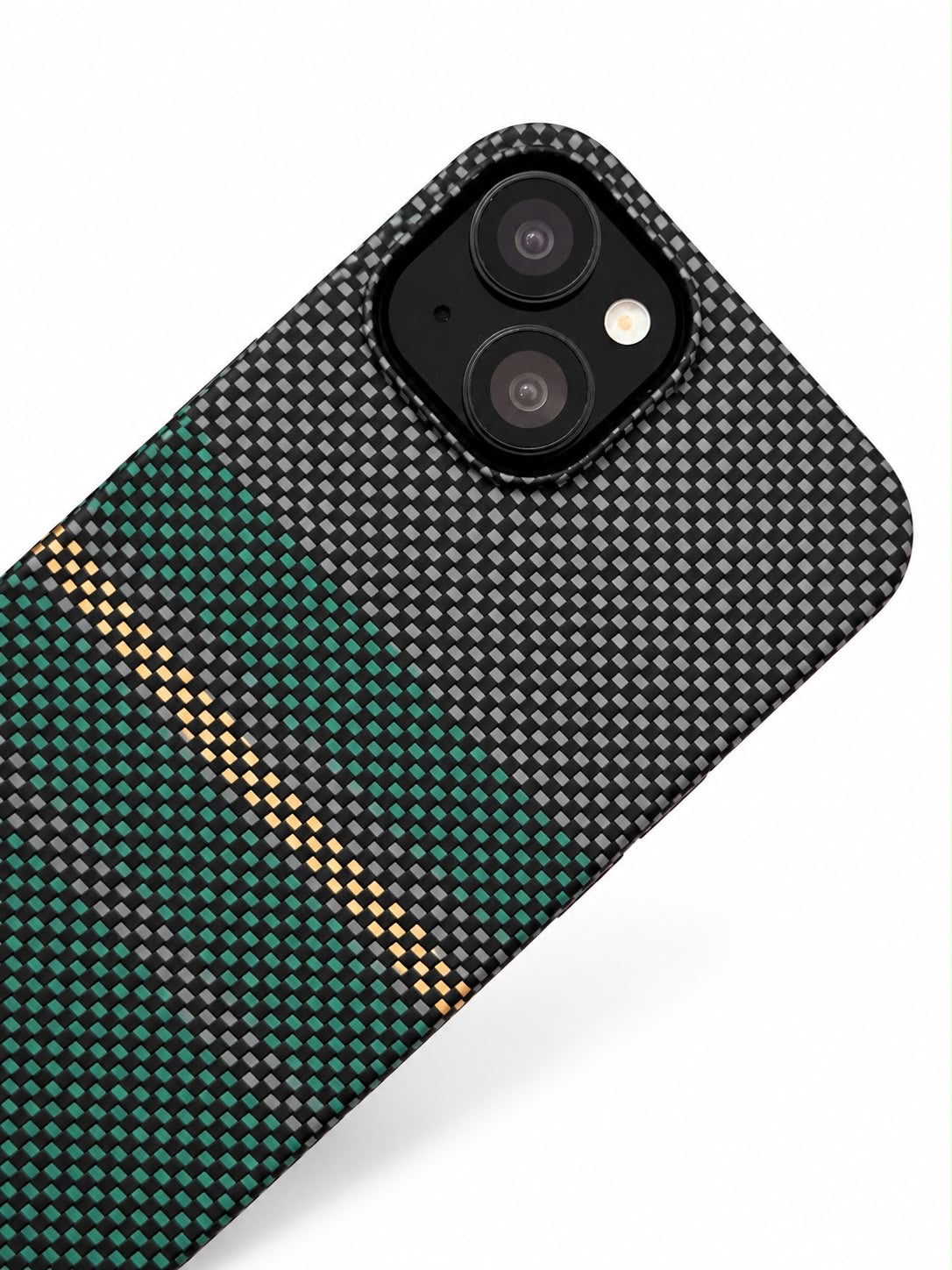 iPhone 13 Carbon Fibre Case - Green Stripes
