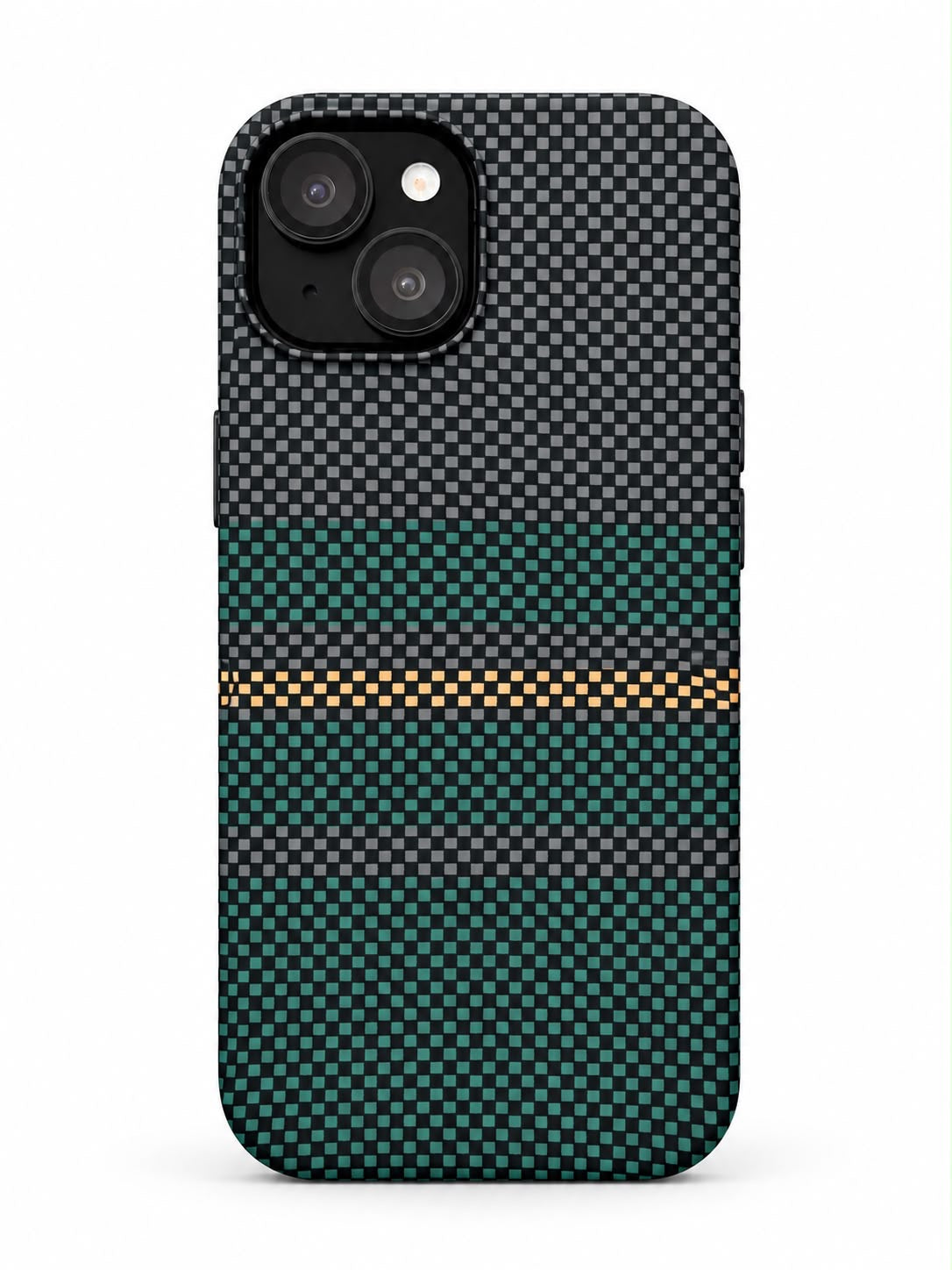 iPhone 13 Carbon Fibre Case - Green Stripes