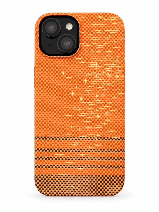 iPhone 14 Carbon Fibre Case - Orange Gradient