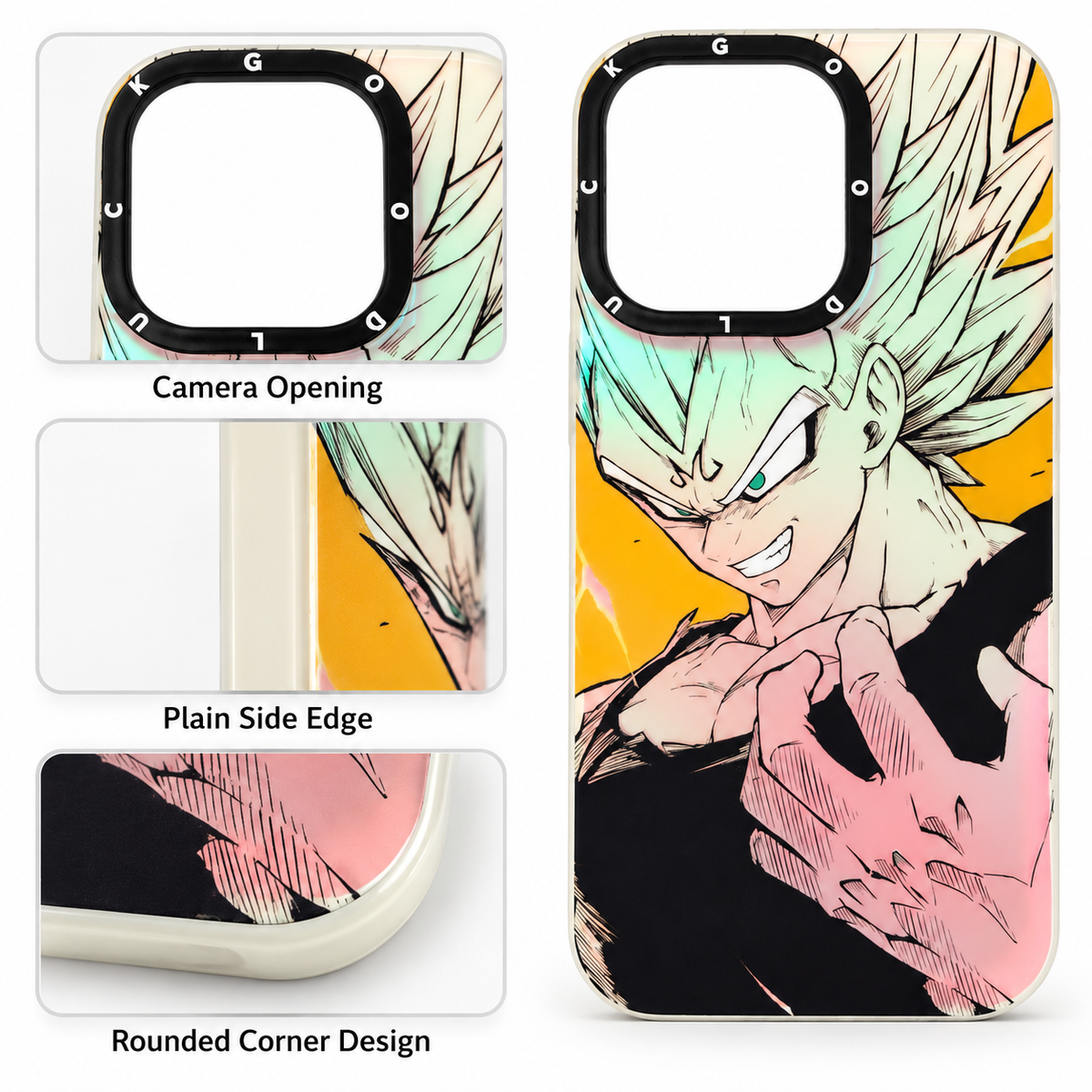 Majin Vegeta Yellow Anime Case - iPhone 14 Pro