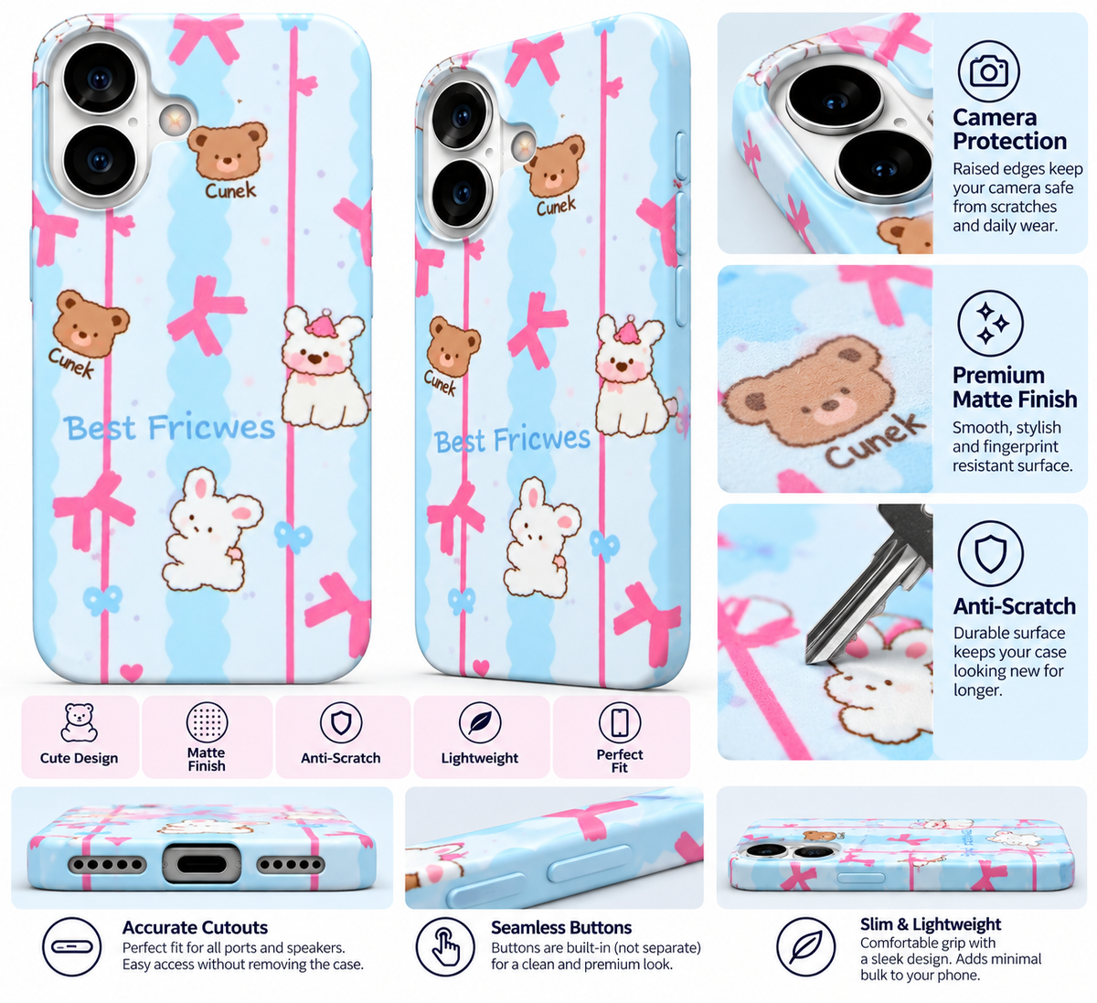 Pastel Best Friends Printed Ladies Case for iPhone 16