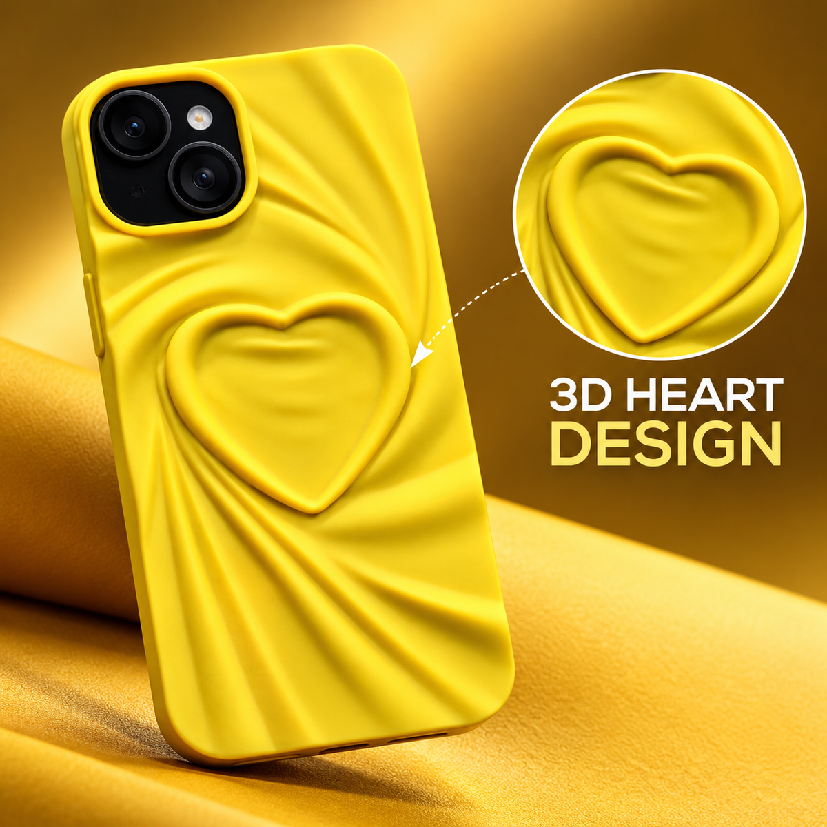 Yellow Heart iPhone 15 Case