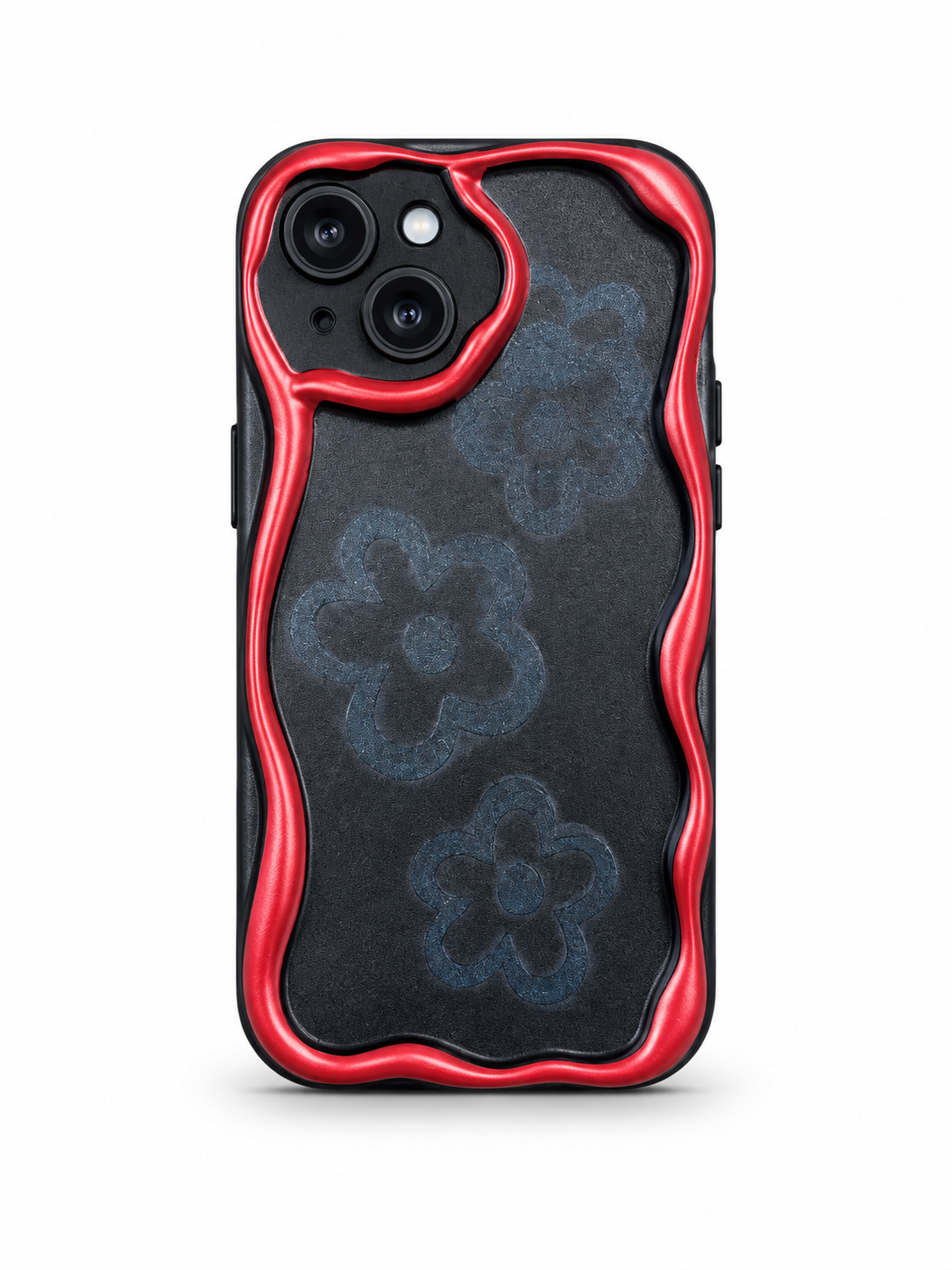iPhone 15 Red Flower Wavy Case