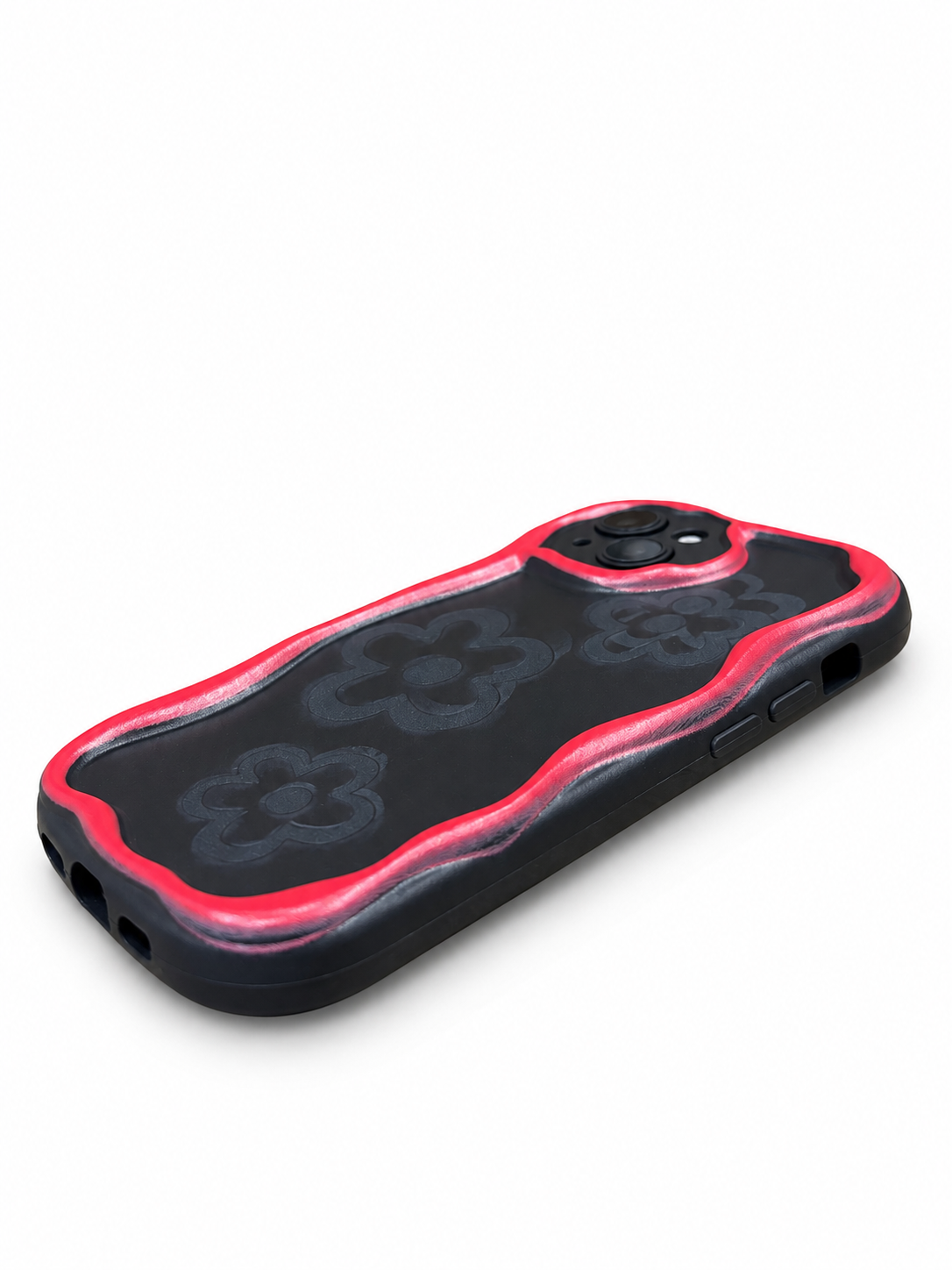 iPhone 15 Red Flower Wavy Case