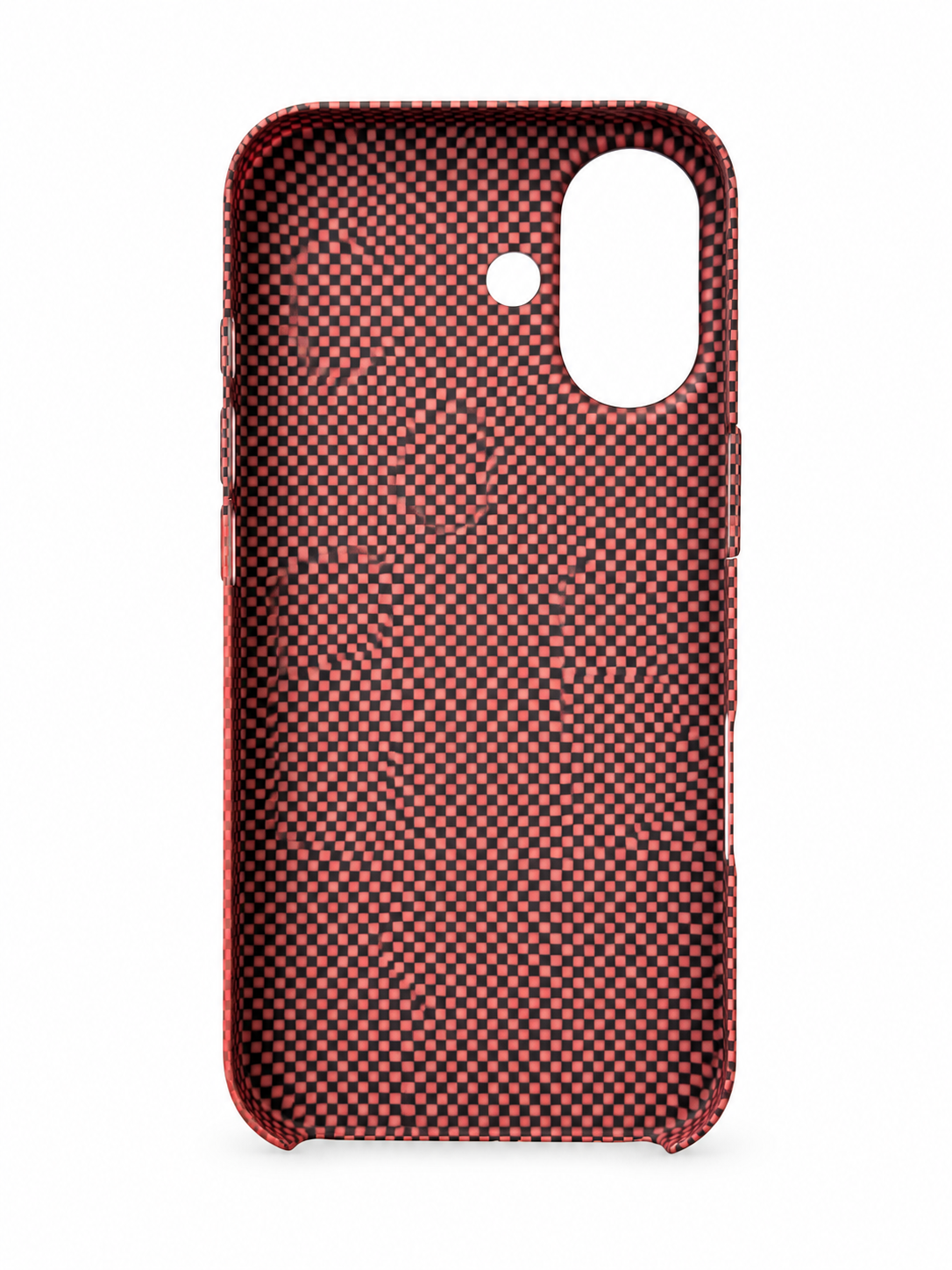 iPhone 17 Red Block Carbon Fiber Case