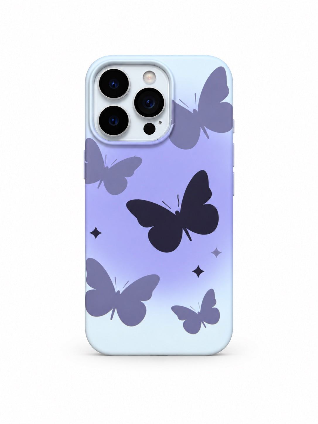 Purple Butterfly Gradient printed ladies phone case for iPhone 16 Pro Max