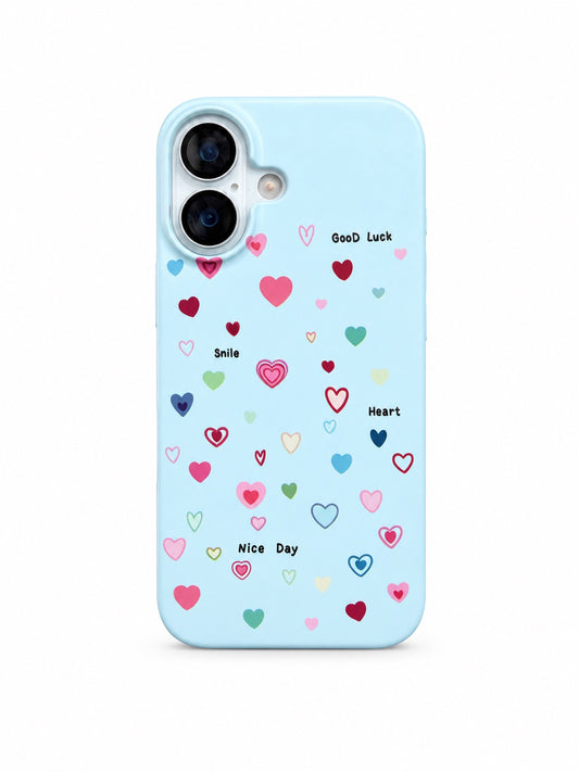 Colorful Heart Confetti printed ladies phone case for iPhone 17