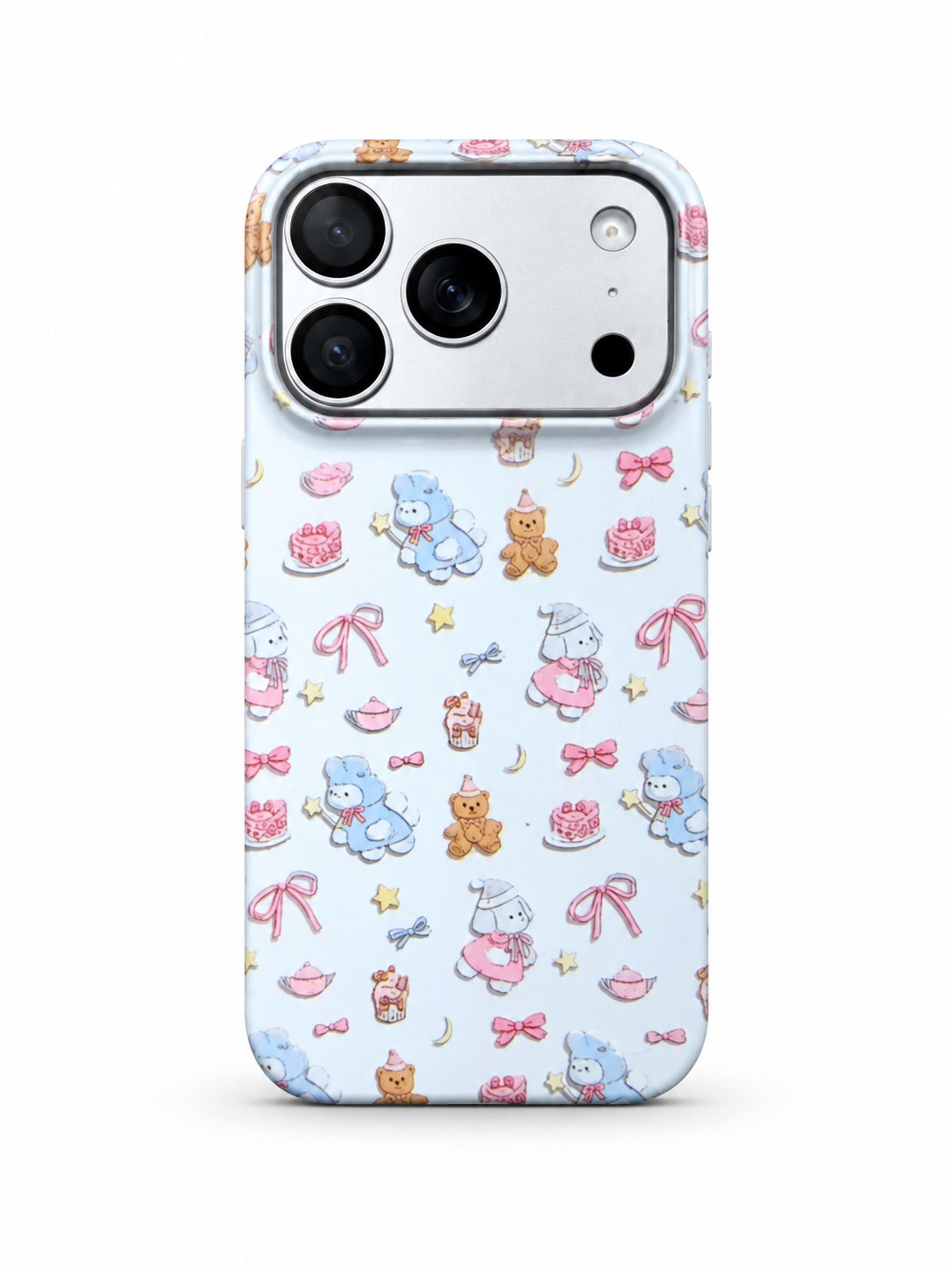 Cute Teddy and Bunny Party printed ladies case for iPhone 17 Pro