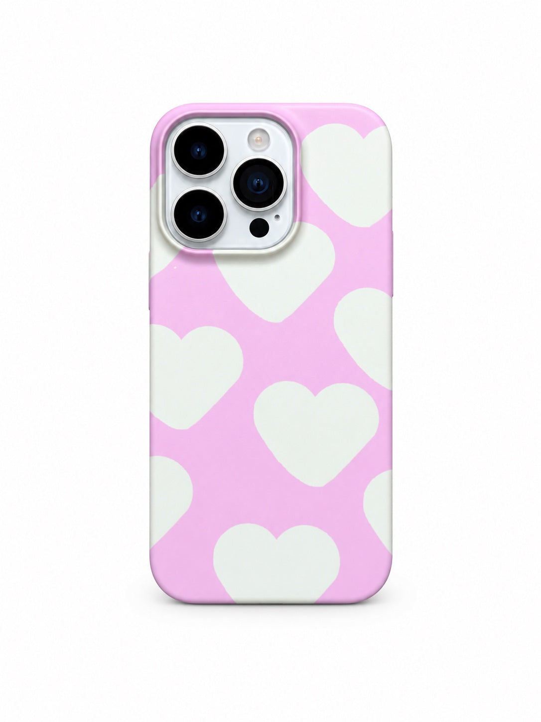Pink Oversized Hearts printed ladies phone case for iPhone 16 Pro Max