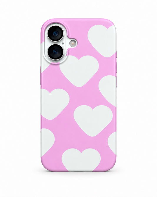 Pink Oversized Hearts printed ladies phone case for iPhone 17