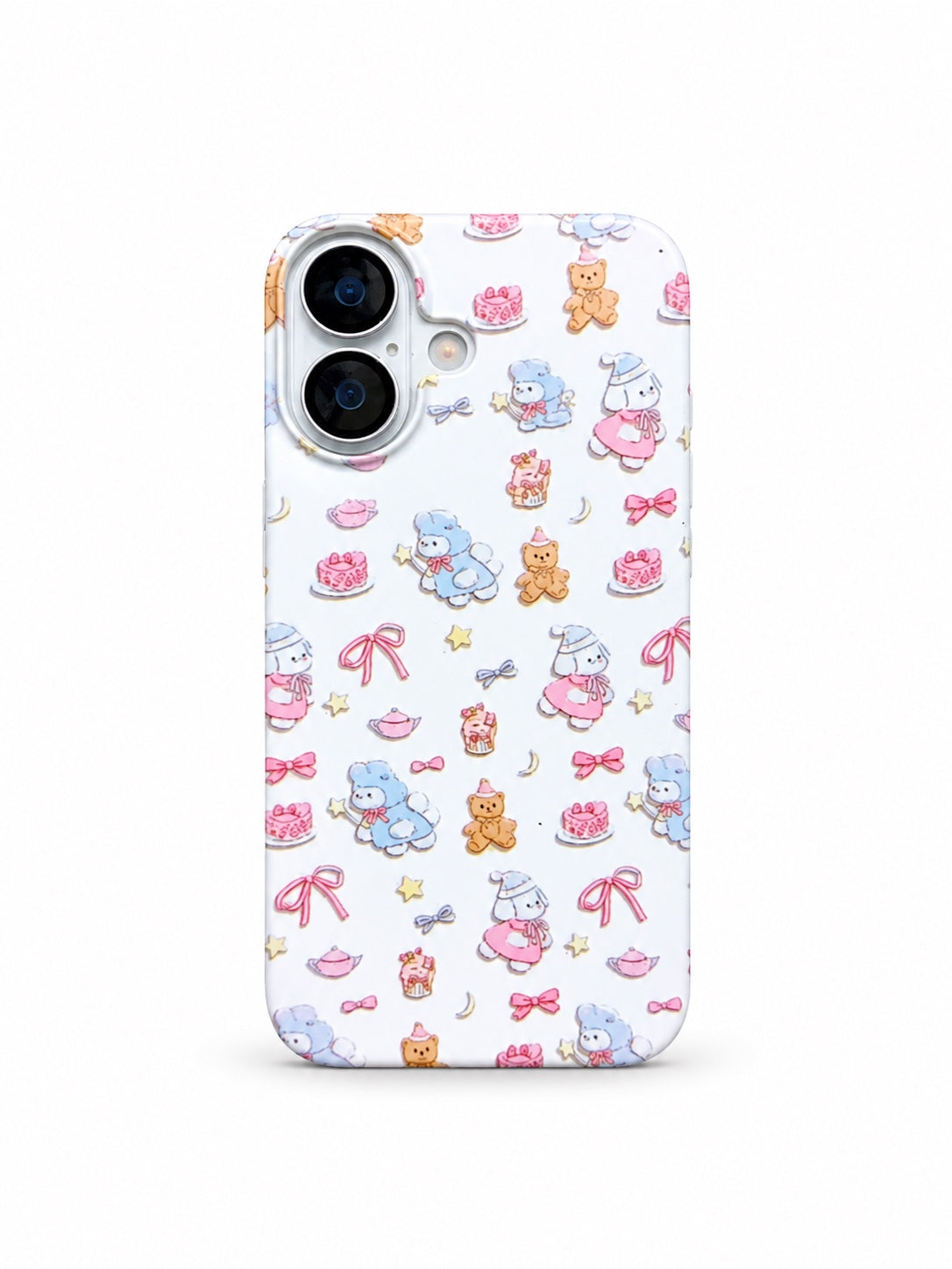 Cute Teddy and Bunny Party printed ladies phone case for iPhone 17