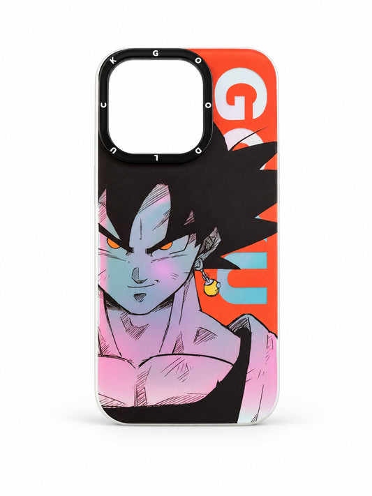 Black and orange Goku graphic case for iPhone 14 Pro