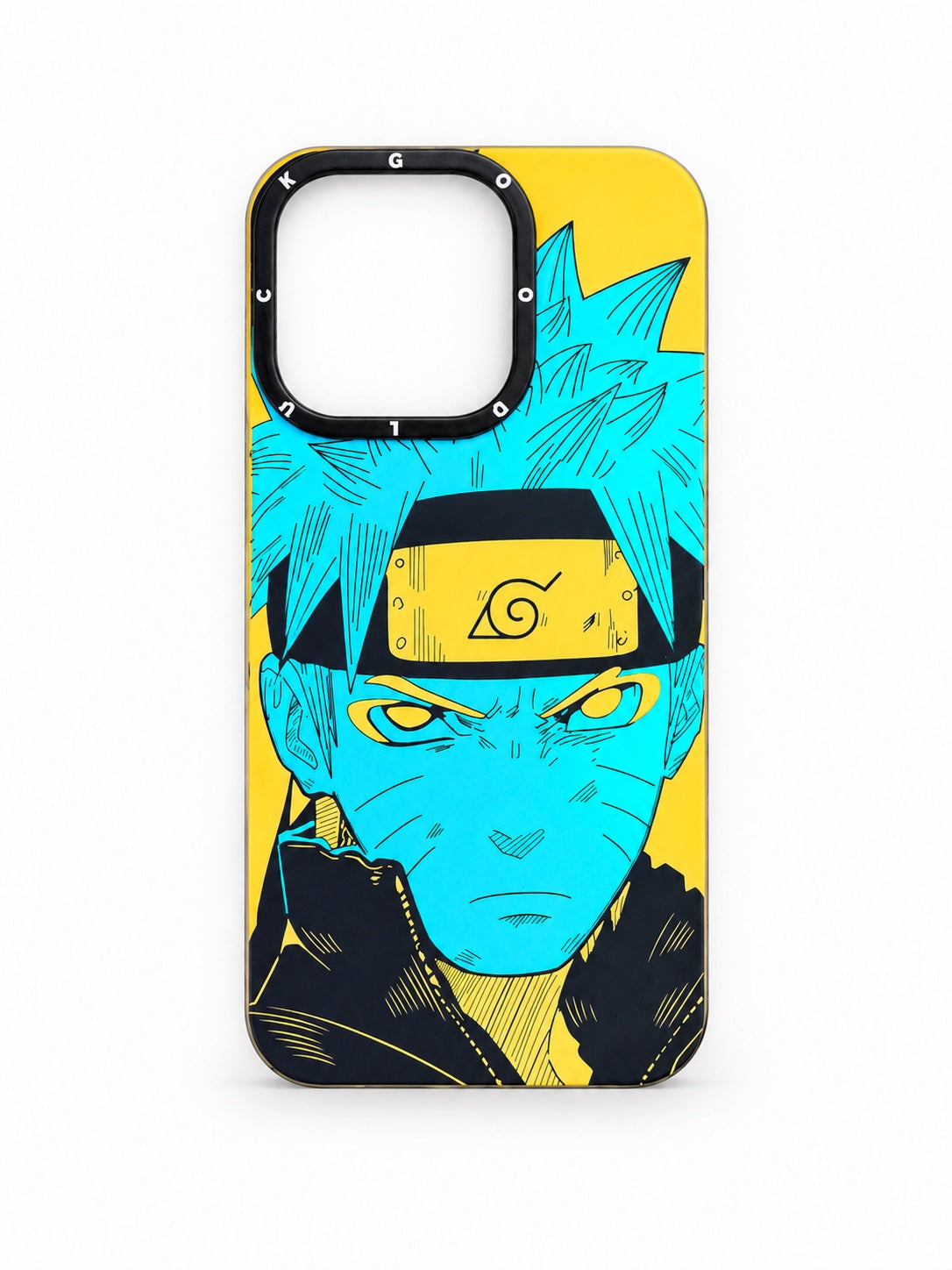 Blue and yellow Naruto anime print iPhone 14 Pro phone case