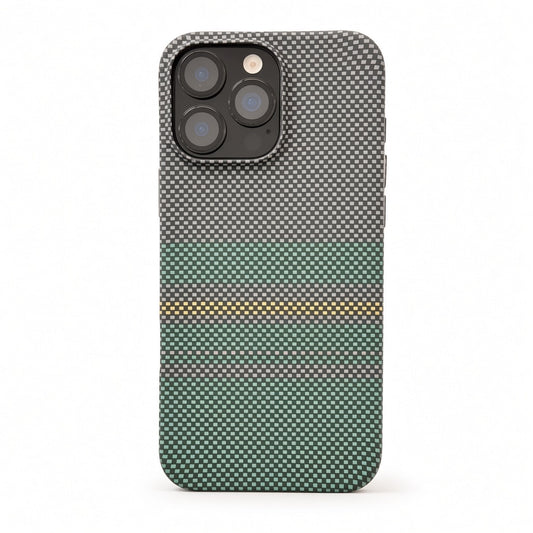 iPhone 15 Pro Max green stripe carbon fiber case