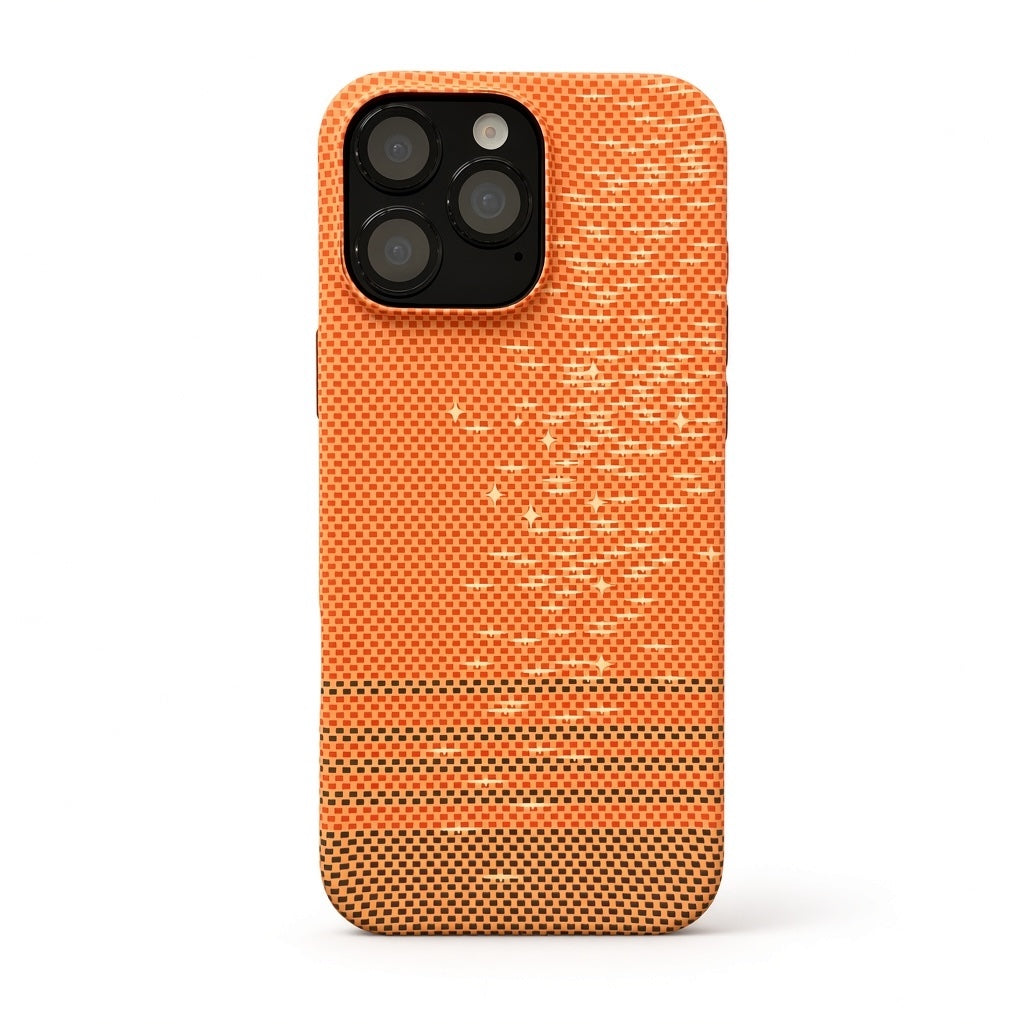 iPhone 15 Pro Max orange stripe carbon fiber case