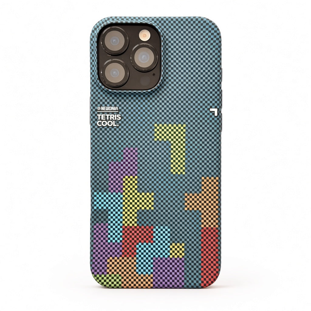 iPhone 15 Pro Max pixel blocks carbon fiber case