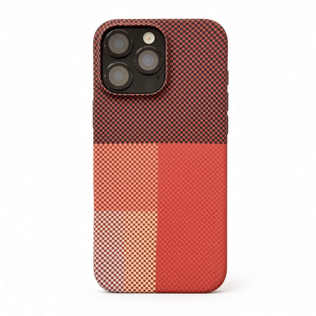 iPhone 15 Pro Max red block carbon fiber case