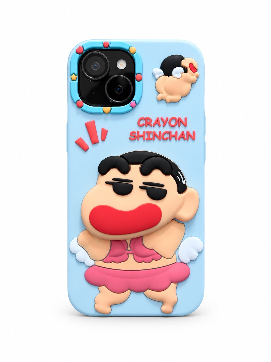 Blue Shinchan iPhone 15 phone case
