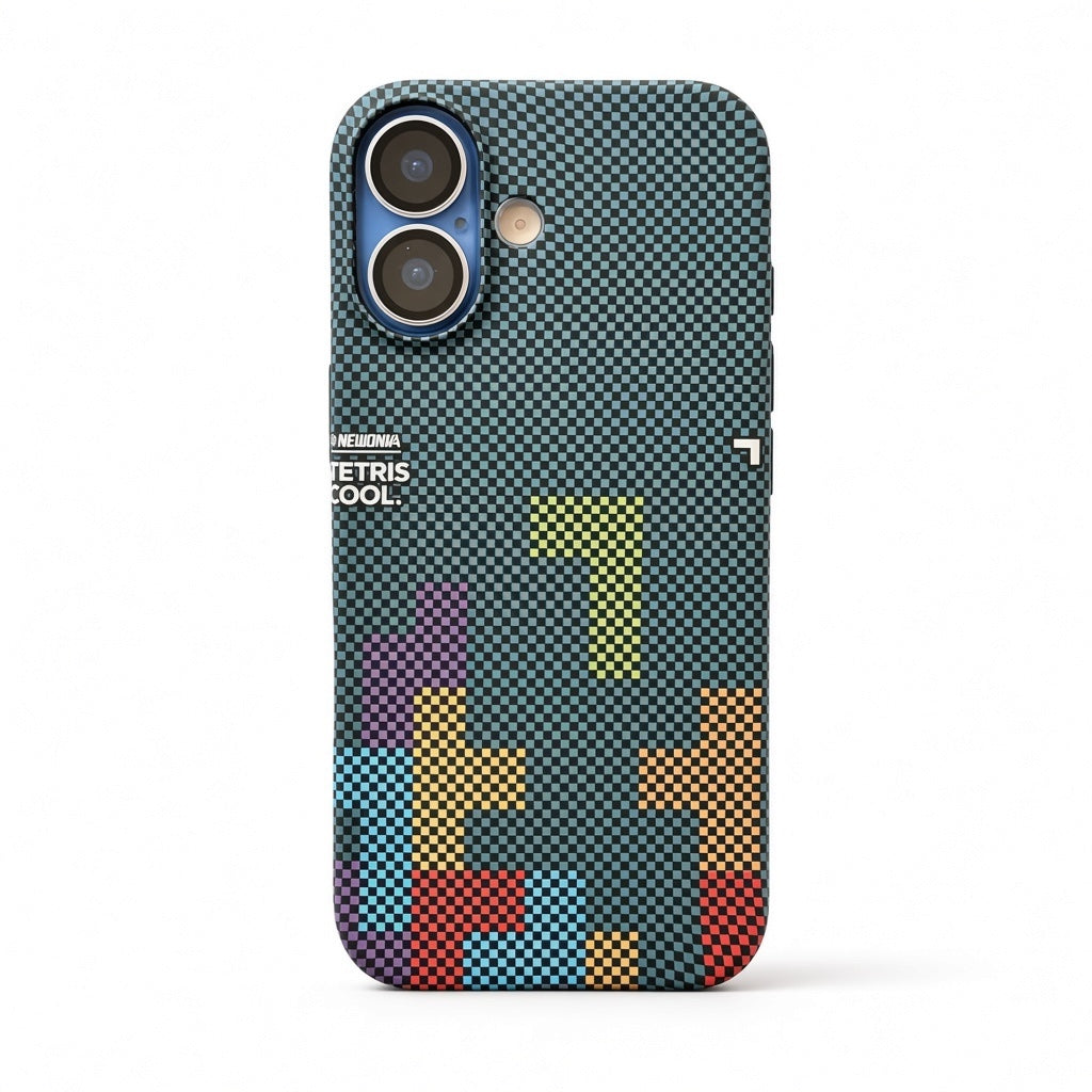 iPhone 16 pixel blocks carbon fibre case